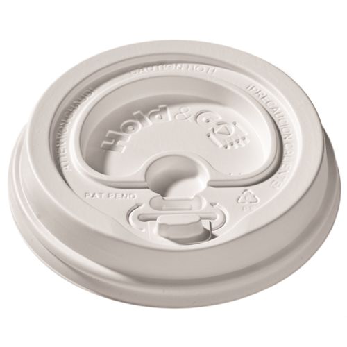 Hold&Go® Dome Lock-Back Hot Cup Lid, Fits 12-20oz Cups, White